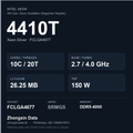 Intel Xeon Silver 4410T 10-core server processor, FCLGA4677, sSpec SRMGS - reference spec card