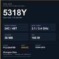 Intel Xeon Gold 5318Y 24-core server processor, FCLGA4189, sSpec SRKXE - reference spec card