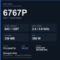 Intel Xeon 6767P 64-core server processor, FCLGA4710, sSpec SRV5F - reference spec card