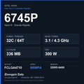 Intel Xeon 6745P 32-core server processor, FCLGA4710, sSpec SRWPA - reference spec card
