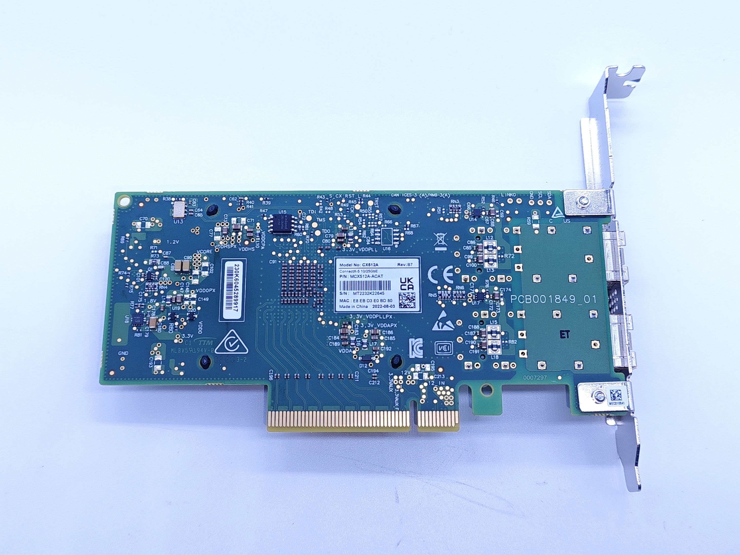 25GbE Dual-Port Network Card Used for Mellanox CX5 MCX512A-ACAT SFP28 PCIe 3.0 x8 NIC