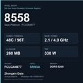Intel Xeon Platinum 8558 48-core server processor, FCLGA4677, sSpec SRN5A - reference spec card